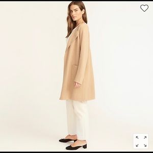 J Crew Juliette collarless sweater coat sz XL camel